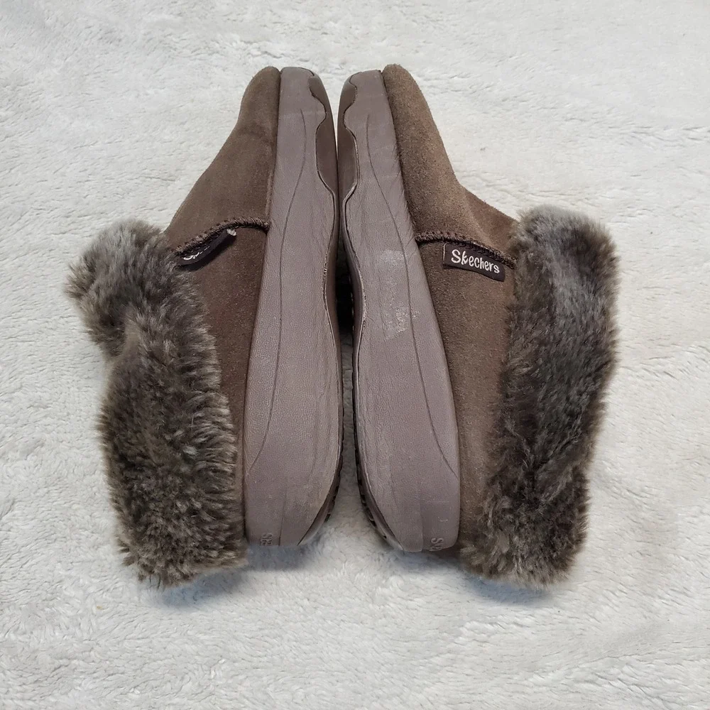 Skechers‎ Brown Fuzzy Cozy Boho Casual Shoes Clogs Women 6.5 Winter Cozy